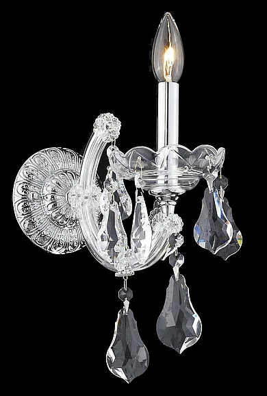 Elegant Maria Theresa 1 Light Chrome Wall Sconce Clear Royal Cut Crystal 2801W1C/RC