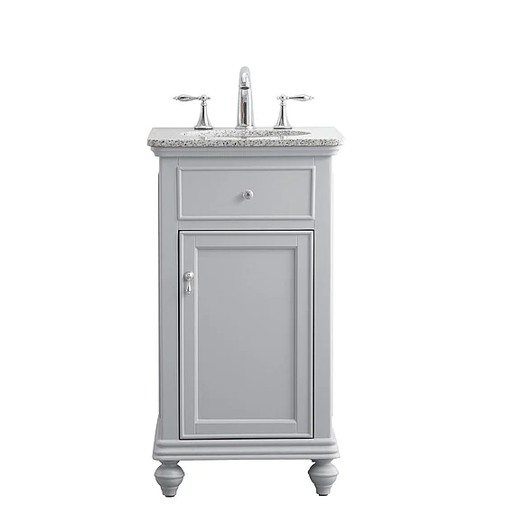Elegant 19 In. Single Bathroom Vanity Set in Light Grey VF12319GR