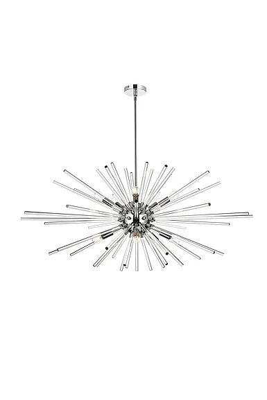 Elegant Sienna 46 In. Crystal Rod Pendant in Chrome 2502D46C