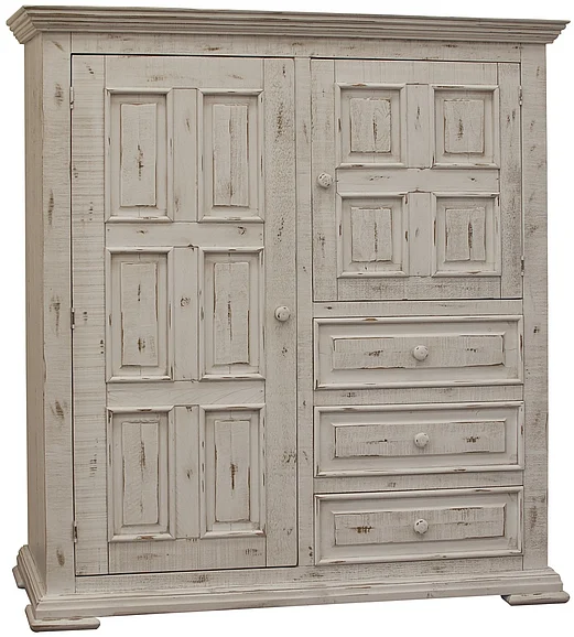 IFD Terra 3 Drawer Gentleman's Chest in Distressed Vintage White IFD1022GMC