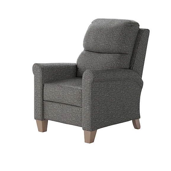 Southern Motion Pep Talk Hi-Leg Recliner in Charcoal 1628 123-14
