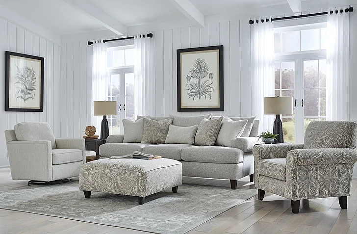 Southern Motion Hogan Cotton 7000 2pc Living Room Set in Off White