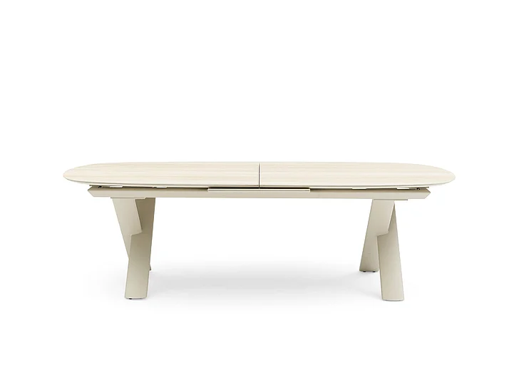 Whiteline Modern Living Albatros Oval Extendable Table in White DT2096O-MOC/CRM-1