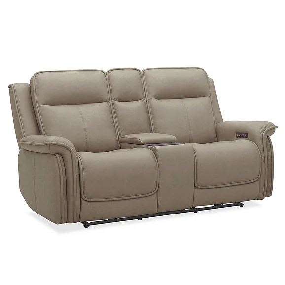 Liberty Furniture Cora Loveseat w/ Console P3 & ZG in Aline Cashmere Leather 7030CS-23P