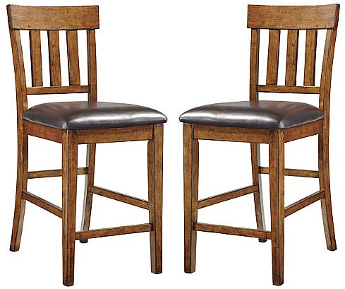 Ralene Upholstered Bar Stool in Medium Brown (Set of 2) D594-124 FedEx/UPS