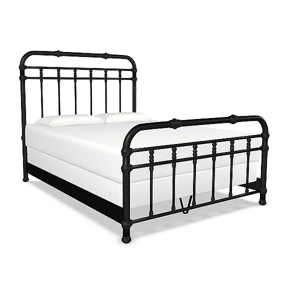 Taylor Gray Home Davina Complete Bed with Metal Profile in Weathered Iron - Queen 7040-CB-MPF-5-AGI
