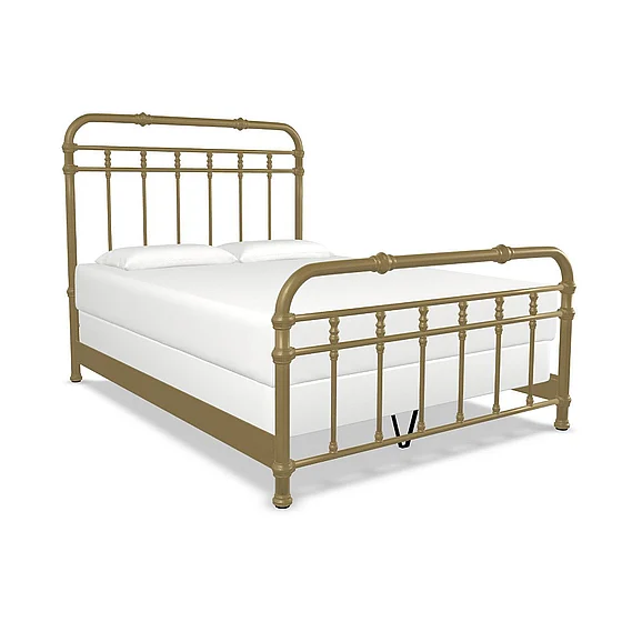 Taylor Gray Home Davina Complete Bed with Metal Profile in Milky Gold - Queen 7040-CB-MPF-5-OGD