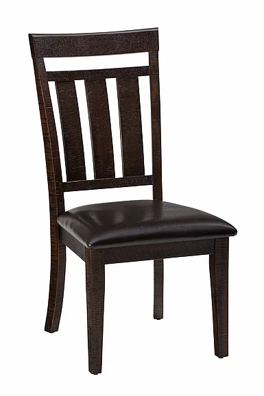 Jofran Kona Grove Upholstered Slat Back Dining Chair in Dark Brown (Set of 2)