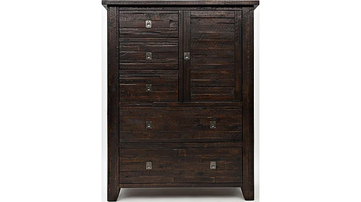 Jofran Kona Grove 5 Drawers and 1 Cabinet Chest in Deep Chocolate 707-31