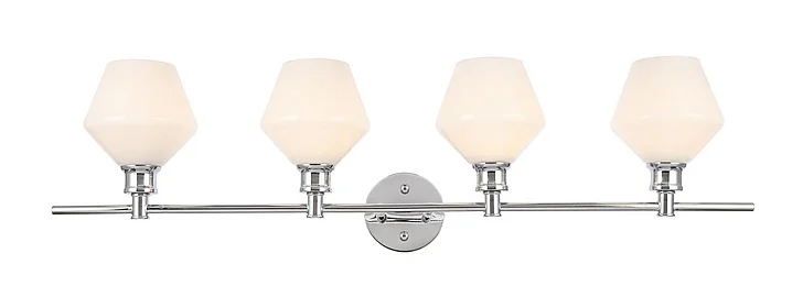 Elegant Gene 4 Light Chrome and Frosted White Glass Wall Sconce LD2321C