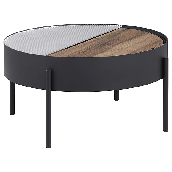 Coaster Ozella Round Coffee Table with Hidden Storage Sandy Black 707898