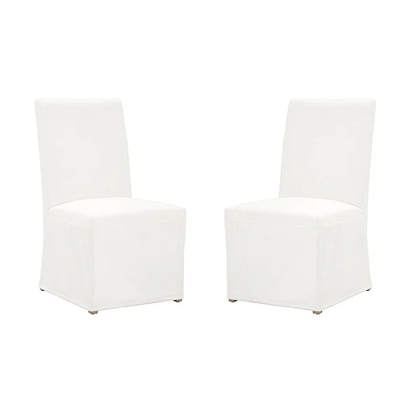 Essentials For Living Levi Slipcover Dining Chair (Set of 2) in LiveSmart Peyton Pearl 7096UP.LPPRL/NGB