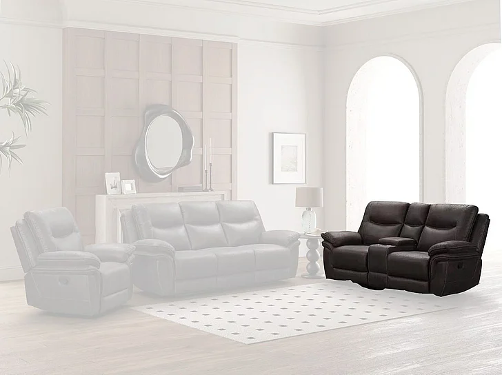 Peak Living 709 Reclining Loveseat w/Console in Sullivan Grey MR70902-1148