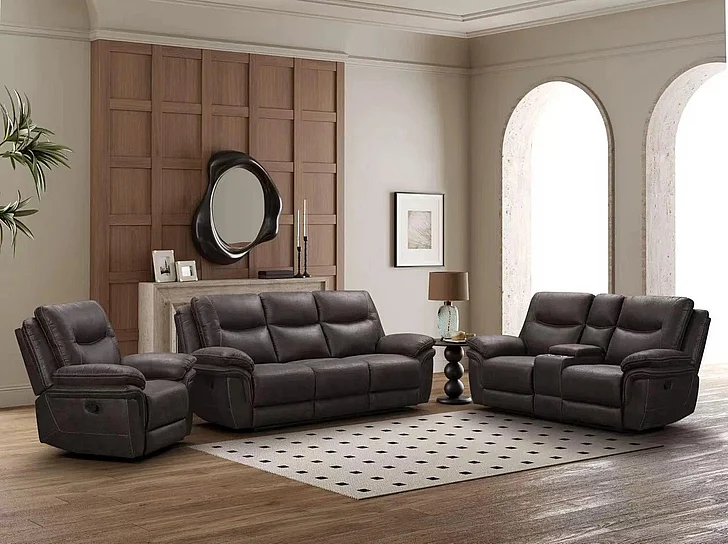Peak Living 709 2pc Reclining Living Room Set in Sullivan Grey