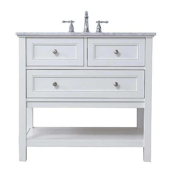 Elegant 36 In. Single Bathroom Vanity Set in White VF27036WH