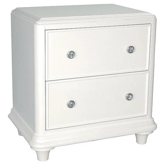 Liberty Furniture Stardust 2 Drawer Nightstand in Iridescent White 710-BR60