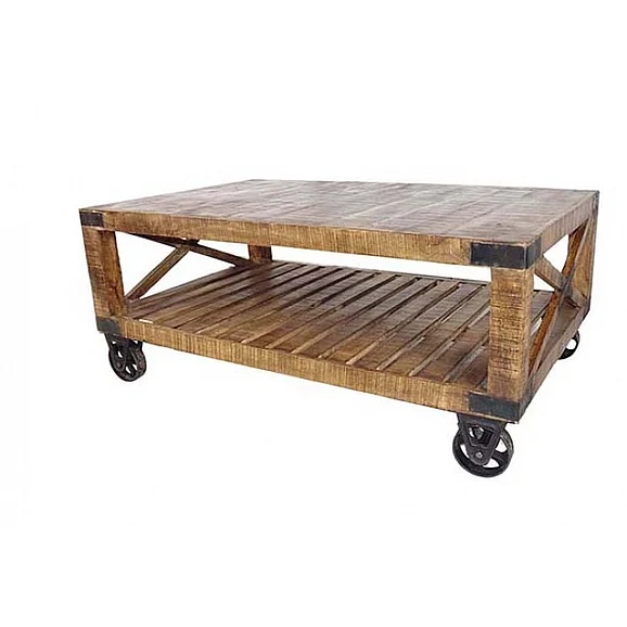 Moti Furniture Napa Rectangular Cocktail Table in Mango Wood