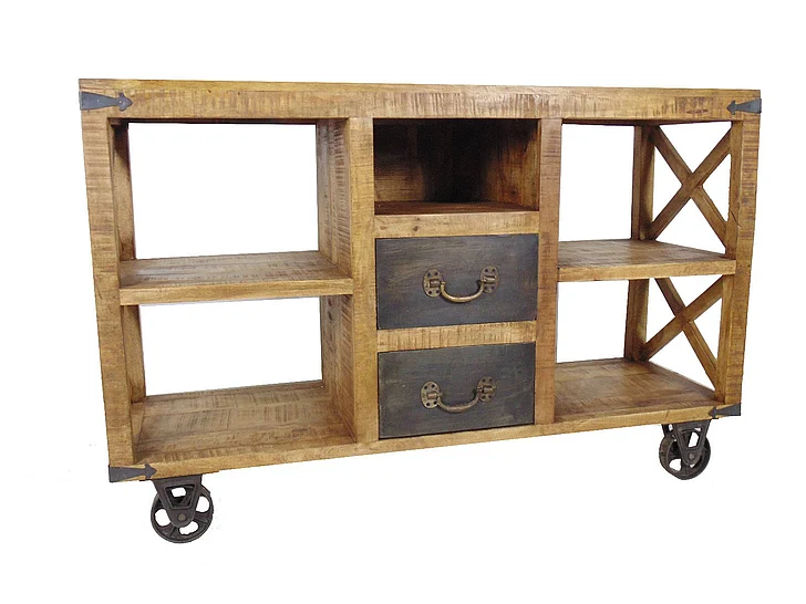 Moti Furniture Golden 2-Drawer Buffet or Plasma in Natural