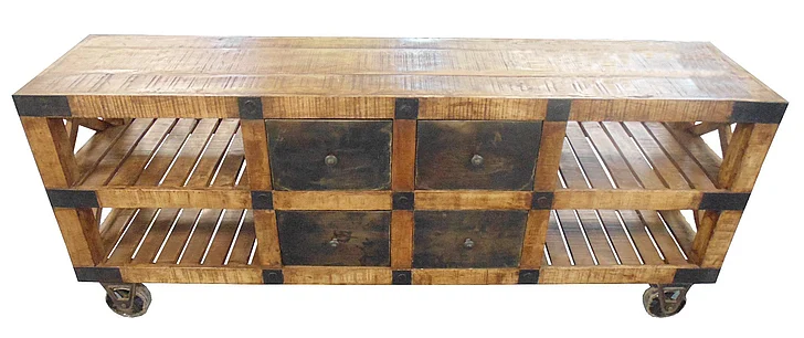 Moti Furniture Golden 4-Drawer Console or Plasma in Natural