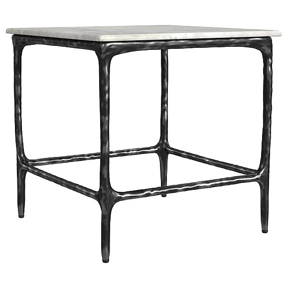 Coaster Ebby Square Genuine Marble Top Metal End Table White 710747