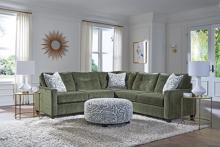 Peak Living 710 2pc LSF Corner Sofa Living Room Set in Braves Olive CUSTOM ITEM