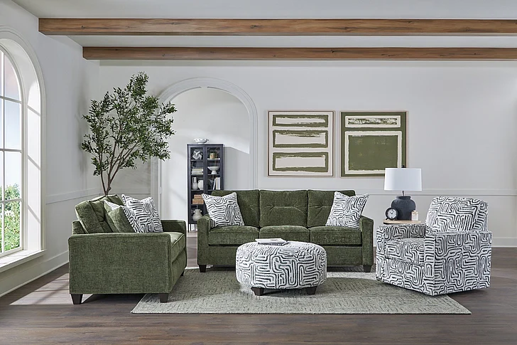 Peak Living 710 2pc Living Room Set in Braves Olive CUSTOM ITEM