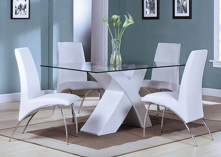 Acme Pervis 5PC Modern Dining Room Set in White