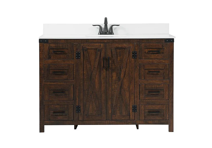 Elegant 48 In. Single Bathroom Vanity in Expresso with Backsplash VF90248EX-BS