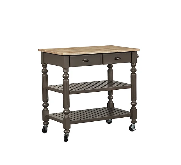 Emma Mason Signature Denise Taupe Kitchen Cart in Taupe