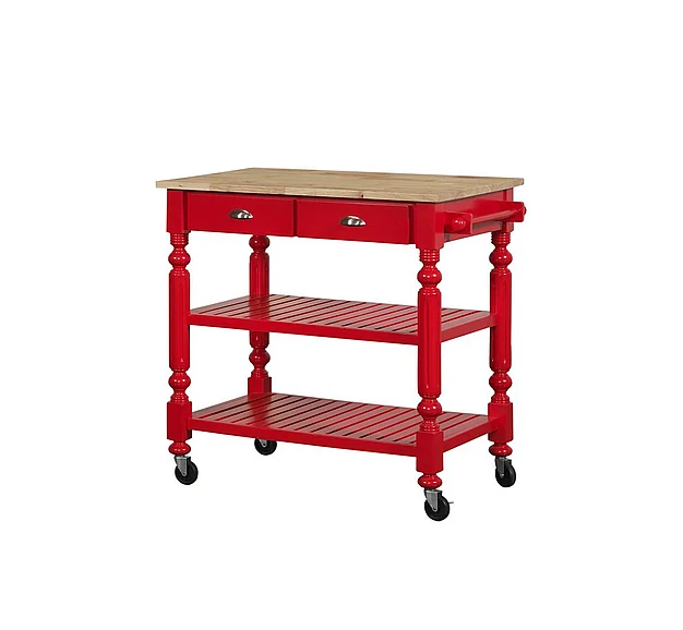 Emma Mason Signature Denise Red Kitchen Island in Red