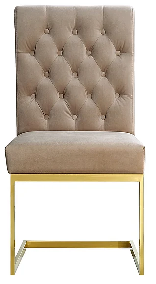 Meridian Cameron Velvet Dining Chair in Beige (Set of 2) 712BE-C