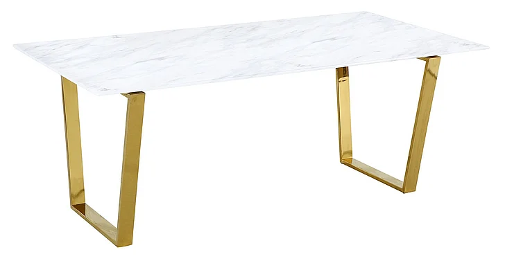 Meridian Cameron Dining Table in Rich Gold 712-T
