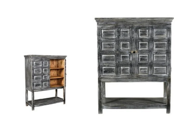 Moti Furniture Dalton Tall Boy in Cerused Black