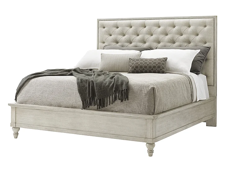 Lexington Oyster Bay King Sag Harbor Tufted Upholstered Bed in Distressed 714-134C