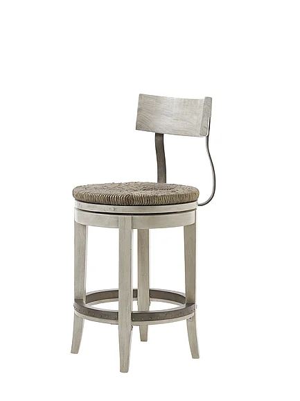 Lexington Oyster Bay Merrick Swivel Counter Stool in Light Oyster Shell 714-815-01