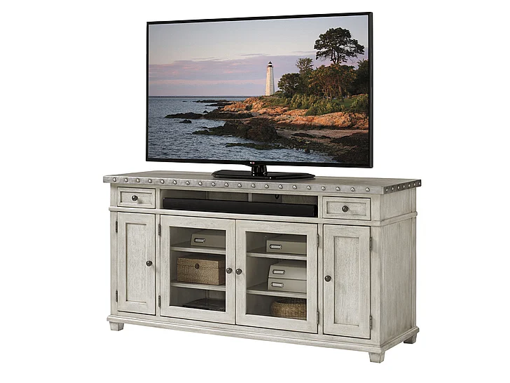 Lexington Oyster Bay Shadow Valley Media Console in Light Oyster Shell 714-907