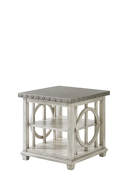 Lexington Oyster Bay Lewiston Square Lamp Table in Light Oyster Shell 714-955 CLEARANCE