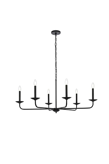 Elegant Cohen 42 In. Pendant in Black LD812D42BK