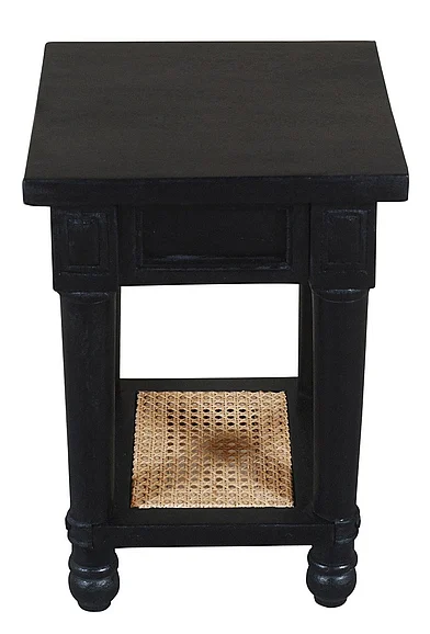 Moti Furniture Navice 1-Shelf End Table in Natural and Black