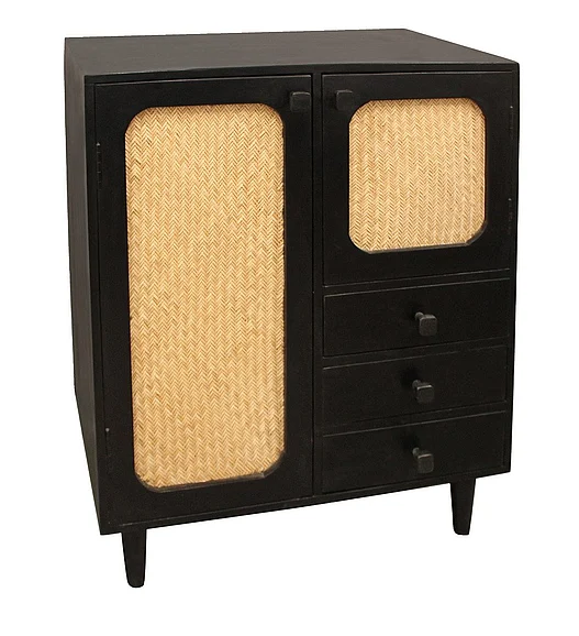 Moti Furniture Navice 3-Drawer 2-Door Sideboard in Natural and Black