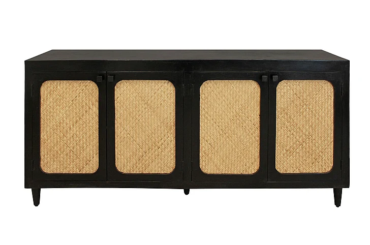 Moti Furniture Navice 4-Door Sideboard in Natural and Black
