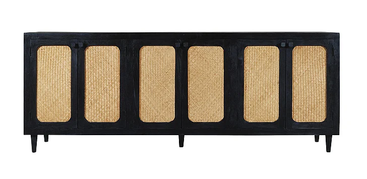 Moti Furniture Navice 6-Door Sideboard in Natural and Black