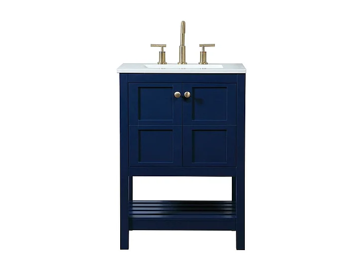 Elegant 24 In. Single Bathroom Vanity in Blue VF16424BL