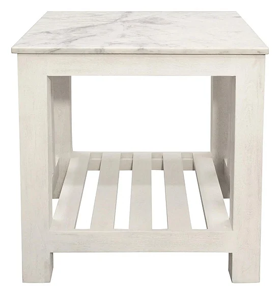 Moti Furniture Bellamy Marble End Table in Sur Tone 71704001
