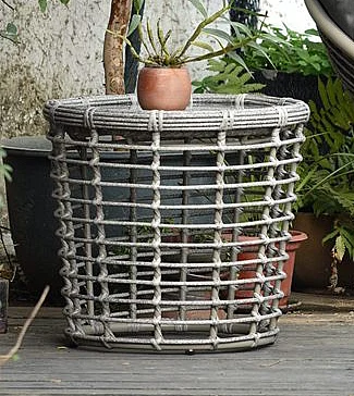 South Sea Outdoor Mini Papasan End Table in Ash 71943ASH