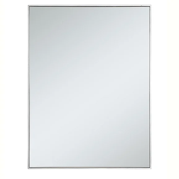 Elegant Metal Frame Rectangle Mirror 36 In. in Silver MR43648S