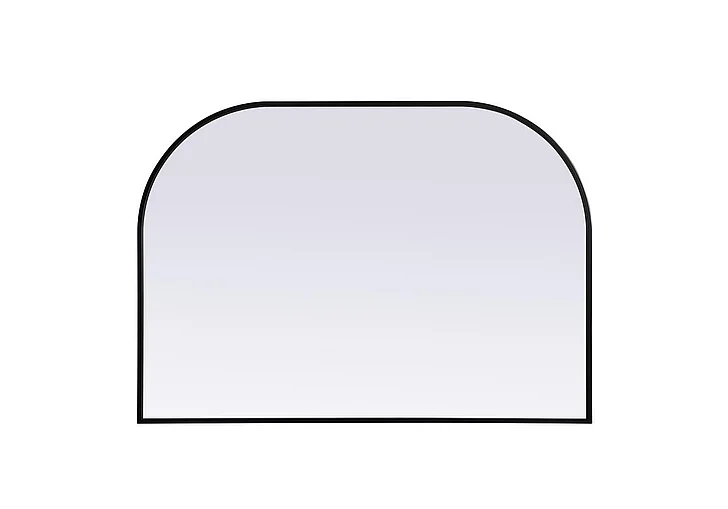 Elegant Metal Frame Arch Mirror 42X30 In. in Black MR1B4230BLK