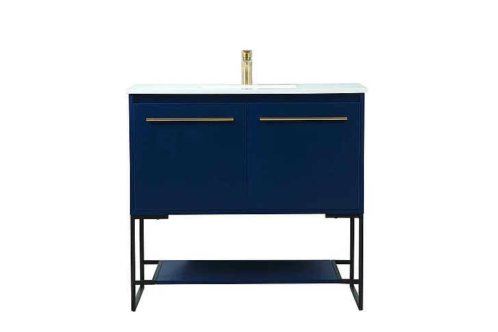 Elegant 36 In. Single Bathroom Vanity in Blue VF42536MBL CLOSEOUT