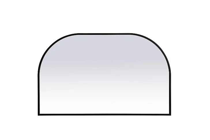 Elegant Metal Frame Arch Mirror 39X24 In. in Black MR1B3924BLK