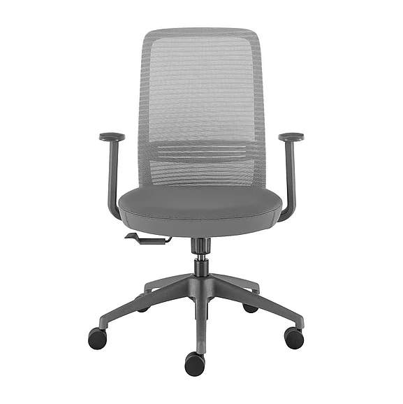 Euro Style Kasper Office Chair in Gray Mesh Back and Gray leatherette seat 72002-GRY